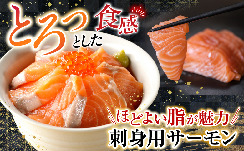 いくら醤油漬け70g×2P・刺身用トラウトサーモン(背)300～400g×1本 A-14224