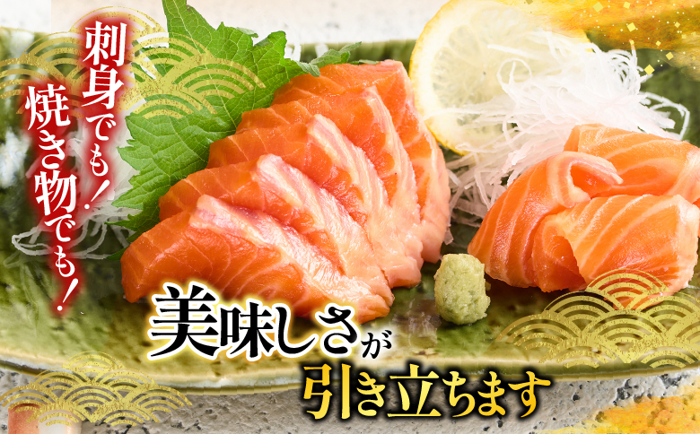 根室海鮮市場＜直送＞いくら醤油漬け70g×2P・刺身用トラウトサーモン(背)300～400g×1本 A-28211