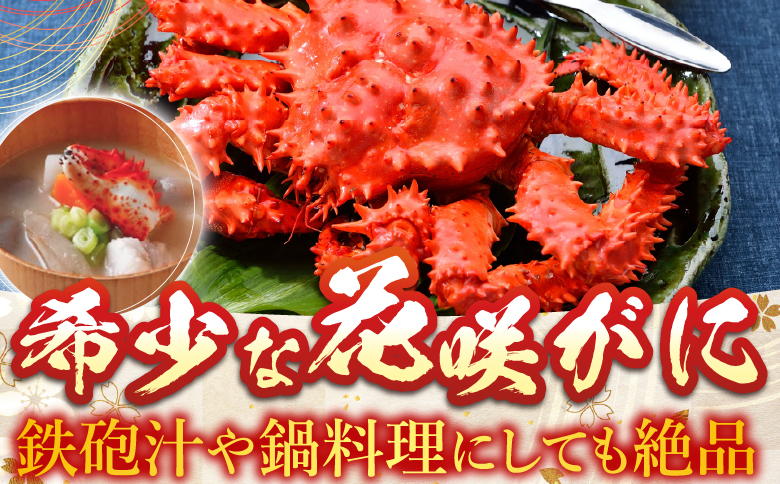 【北海道根室産】花咲かに400g前後～550g前後×2尾、たこ唐揚げ250g×2P B-30048