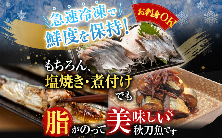 【北海道根室産】タラバガニむき身300g×1P・冷凍さんま5尾×3Pセット B-36048