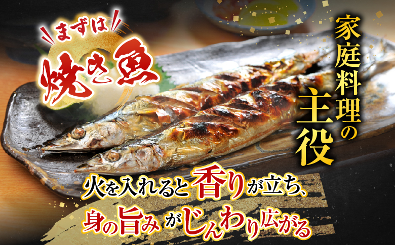 冷凍生さんま5尾×5P、ほたて貝柱200g×2Pセット C-36038