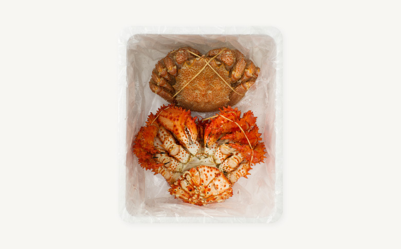 ＜12月21日決済分まで年内配送＞花咲がに500g前後×1尾、毛がに350g前後×1尾セット A-54004