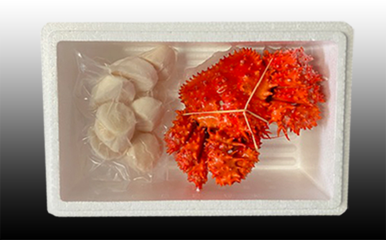 ＜12月21日決済分まで年内配送＞花咲かに300g前後～450g前後×1尾、ほたて貝柱200g A-76037