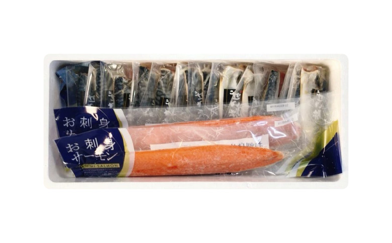 お刺身トラウトサーモン1kg、塩さばフィレ1枚×15P B-09054
