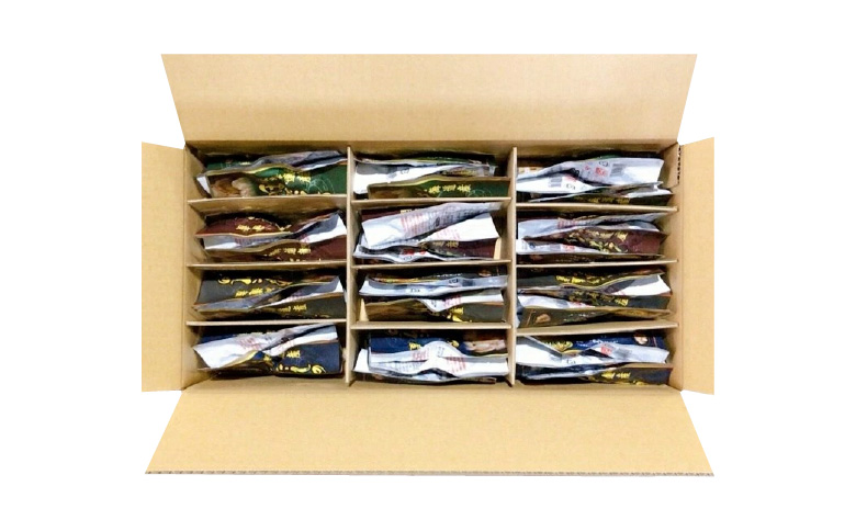 ＜12月14日決済分まで年内配送＞ほたての煮付けセット(旨煮・水煮・バター醤油・バジル)各8P B-09086