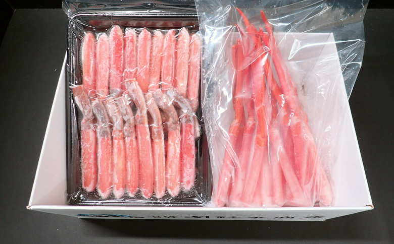 お刺身OK！生ずわいがに棒肉ポーション500g・紅ずわいがにポーション400g B-14115