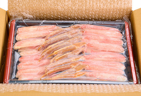 ＜12月21日決済分まで年内配送＞お刺身OK！カット済み生ずわい蟹ハーフポーション700g×2P(計1.4kg) B-47005