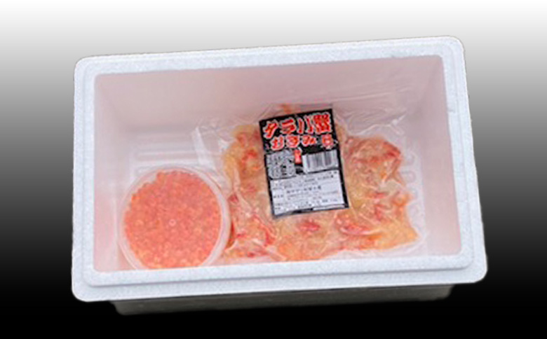 【12/31決済分まで1月中配送】 いくら醤油漬け100g×1P・タラバガニむき身300g×1Pセット B-76039