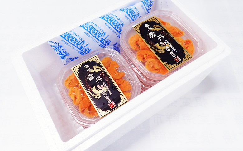 根室海鮮市場＜直送＞無添加むきたてエゾバフンウニ(赤系)塩水パック40～50g×5P[2026年1月中旬以降発送] C-28052