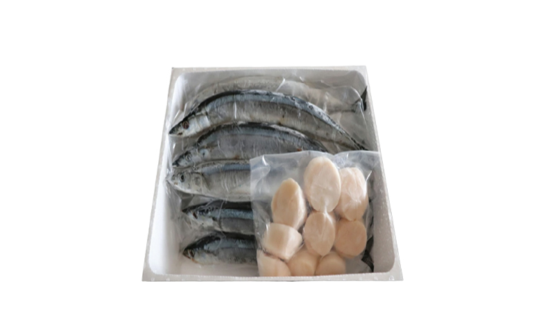 冷凍生さんま5尾×5P、ほたて貝柱200g×2Pセット C-30038