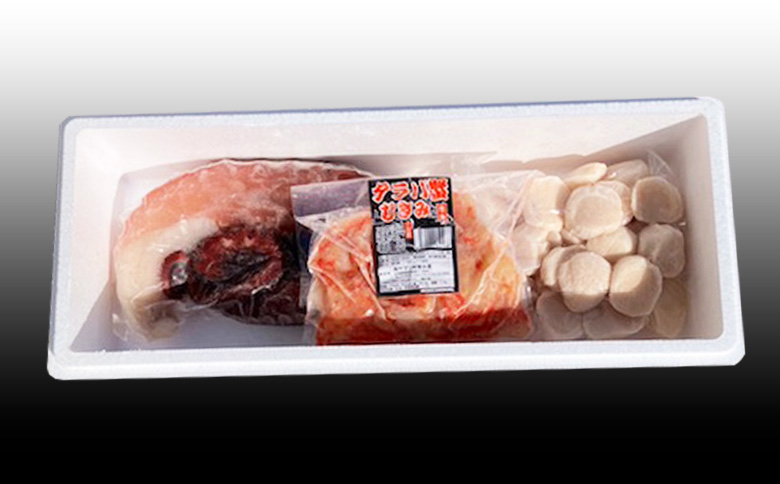 ＜12月21日決済分まで年内配送＞ほたて貝柱・たこ足・タラバガニむき身セット C-30081