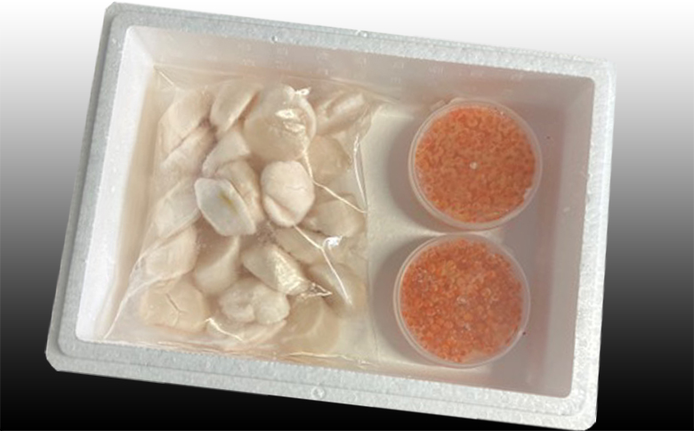 ＜12月21日決済分まで年内配送＞いくら醤油漬け100g×2P、ほたて貝柱500g×1P C-36041