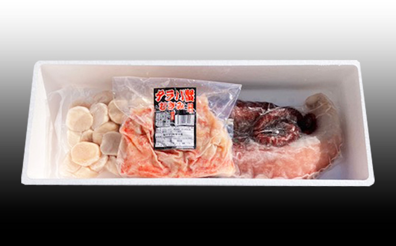 ＜12月21日決済分まで年内配送＞ほたて貝柱・たこ足・タラバガニむき身セット C-36082