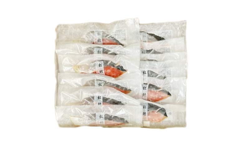 【北海道根室産】紅鮭切身1切×24P C-42084