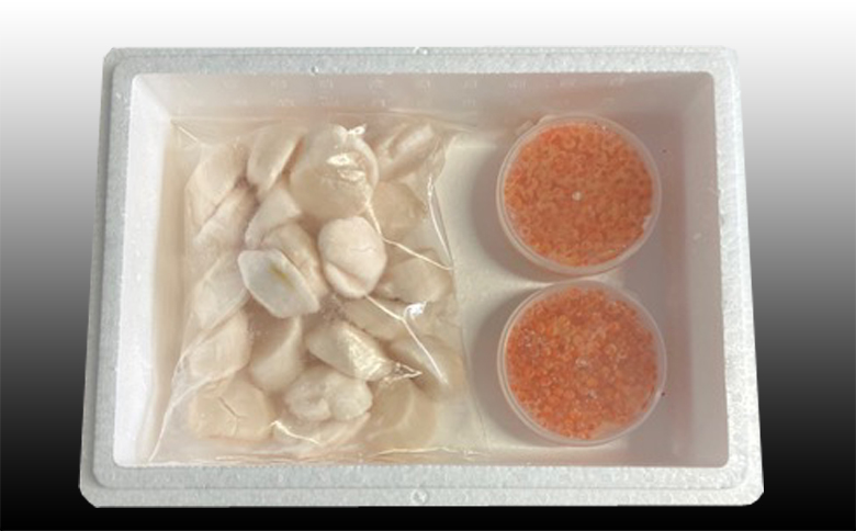 ＜12月21日決済分まで年内配送＞いくら醤油漬け100g×2P、ほたて貝柱500g×1P C-70041