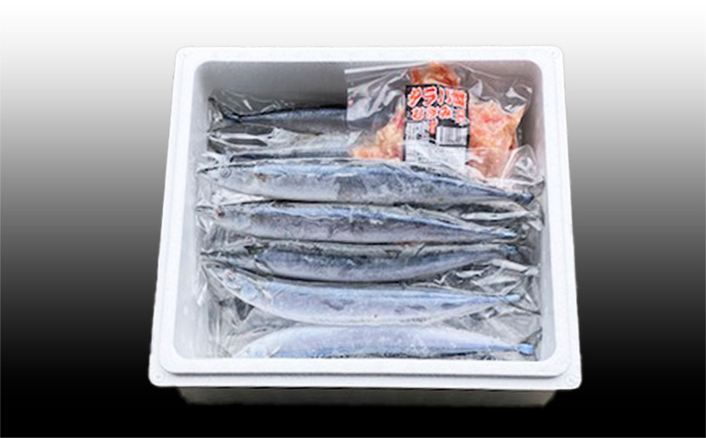 【12/31決済分まで1月中配送】 【北海道根室産】タラバガニむき身300g×1P・冷凍さんま5尾×5Pセット C-70080