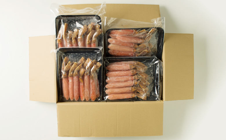 お刺身OK！生本ずわいがに棒肉ポーション2kg(500g×4P)(計48～80本) D-11019