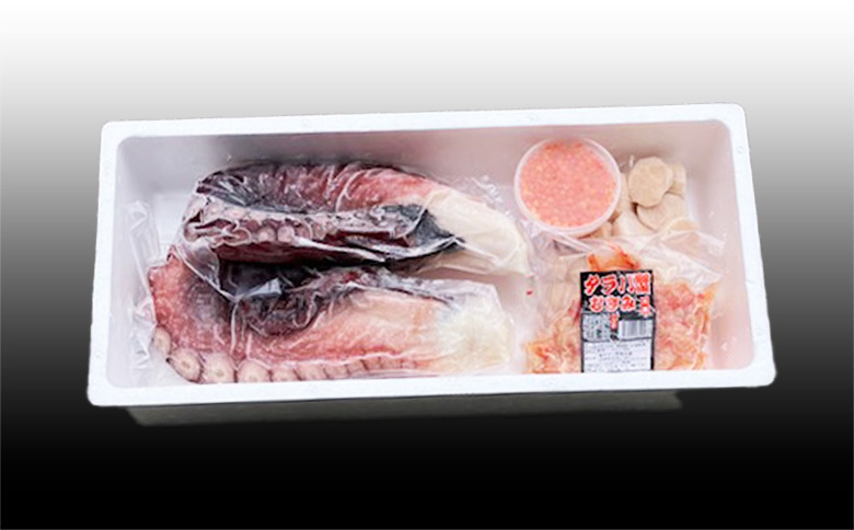 ＜12月21日決済分まで年内配送＞ほたて貝柱・たこ足・タラバガニむき身・いくらセット D-30051