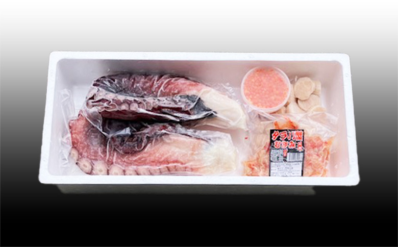 ＜12月21日決済分まで年内配送＞ほたて貝柱・たこ足・タラバガニむき身・いくらセット D-70054