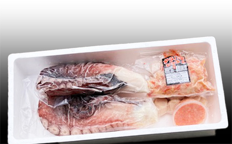 ＜12月21日決済分まで年内配送＞ほたて貝柱・たこ足・タラバガニむき身・いくらセット D-76019