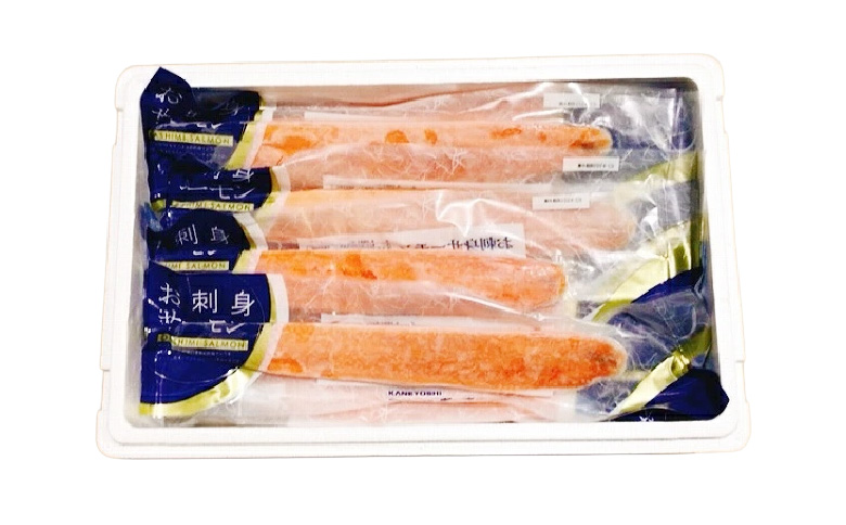 お刺身トラウトサーモン10～25本(計5kg)＆塩キングサーモン切り身1切(約100g)×20P E-09009