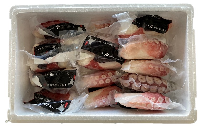 ＜12月14日決済分まで年内配送＞【北海道根室産】ボイル水たこ足ブロック15P(計7kg) E-20004