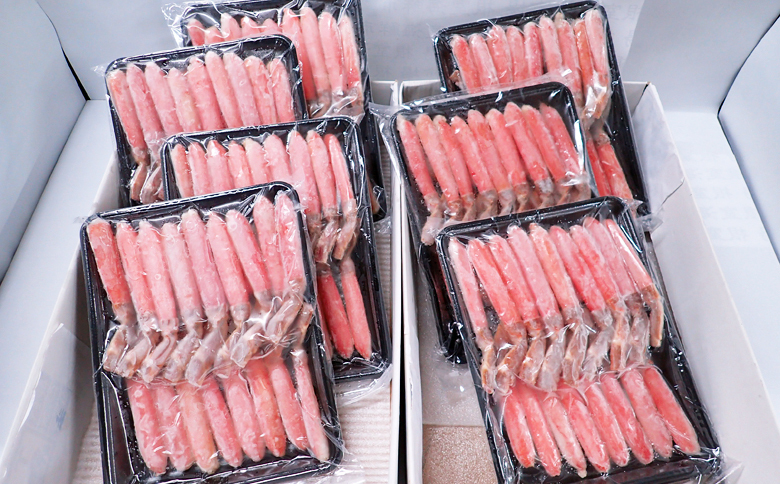 ＜12月10日決済分まで年内配送＞根室海鮮市場＜直送＞お刺身OK！生本ずわいがに棒肉ポーション3.5kg(500g×7P)(計84～140本) E-28001