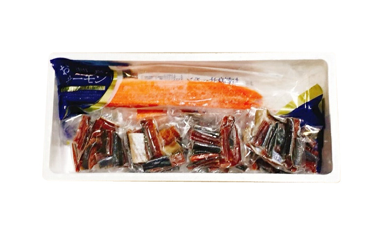 お刺身トラウトサーモン2～5本(計1kg)＆鮭とば100g×9P F-09026