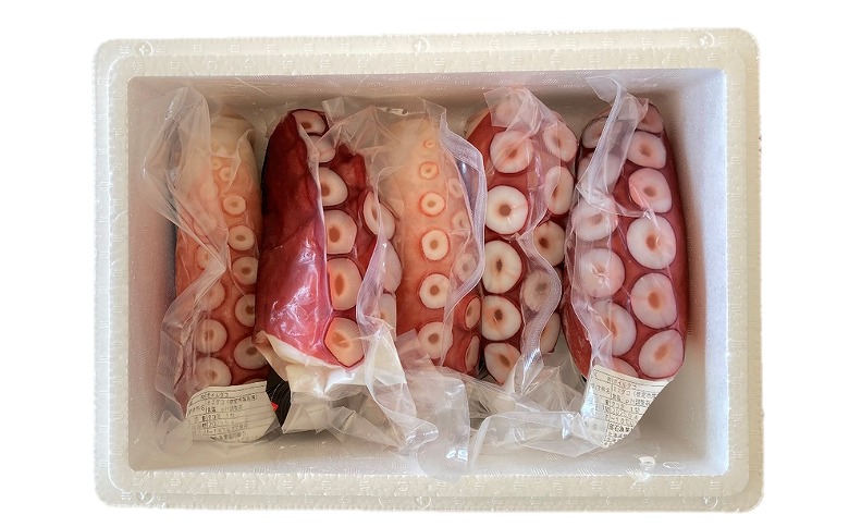 ＜12月14日決済分まで年内配送＞【北海道根室産】ボイル水たこ足ブロック5P(計2.4kg) F-20005