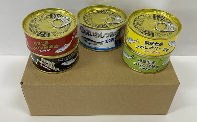 ＜12月21日決済分まで年内配送＞【北海道根室産】いわしお好み味付セット計5缶 G-78011