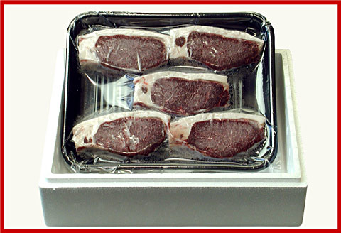 ＜12月21日決済分まで年内配送＞【北海道根室産】エゾ鹿(ロース)ステーキ用100g前後×5枚(計500g前後) A-07023