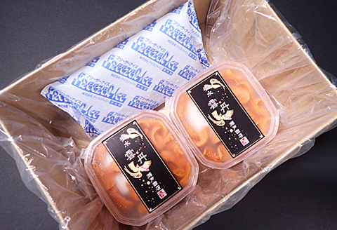 根室海鮮市場＜直送＞無添加むきたてエゾバフンウニ(赤系)塩水パック40～50g×2P[2026年1月中旬以降発送] A-28229