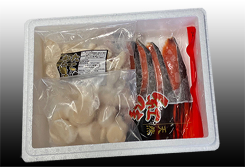 ＜12月21日決済分まで年内配送＞たこ唐揚げ250g×1P、ほたて貝柱200g×1P、甘塩紅鮭5切×1P A-30058