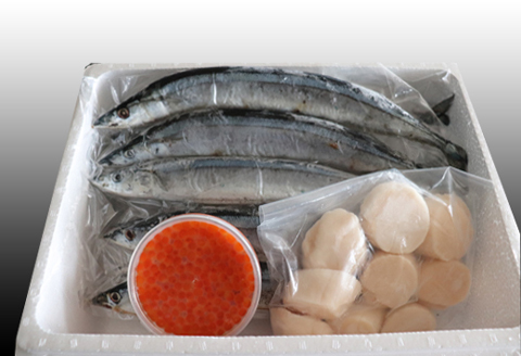 冷凍生さんま・いくら・ほたて貝柱セット A-70032