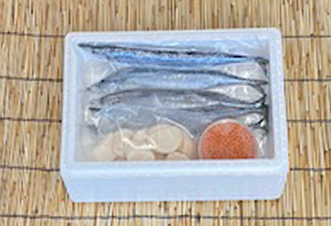冷凍生さんま5尾×1P・いくら100g×1P・ほたて貝柱200g×1P A-76014