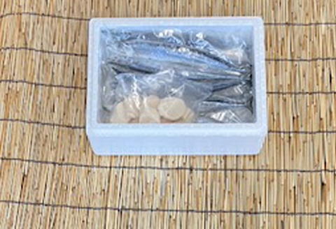 ＜12月21日決済分まで年内配送＞冷凍生さんま5尾×2P・ほたて貝柱200g×1Pセット A-76016