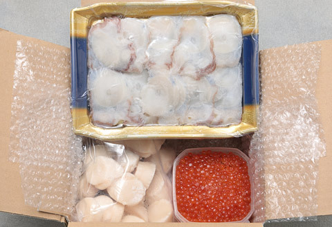 いくら200g・ほたて貝柱500g・たこしゃぶ500gセット B-24012