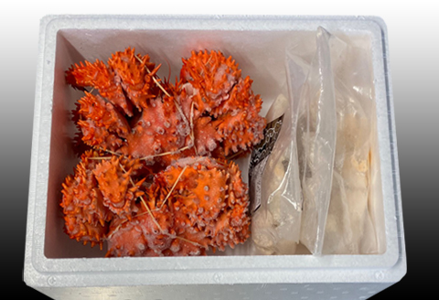 ＜12月21日決済分まで年内配送＞【北海道根室産】花咲かに400g～550g前後×2尾、たこ唐揚げ250g×2P B-70047