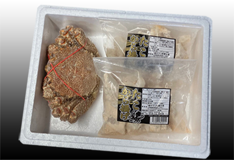 ＜12月21日決済分まで年内配送＞毛かに400g前後～550g前後×1尾、たこ唐揚げ250g×2P C-36076