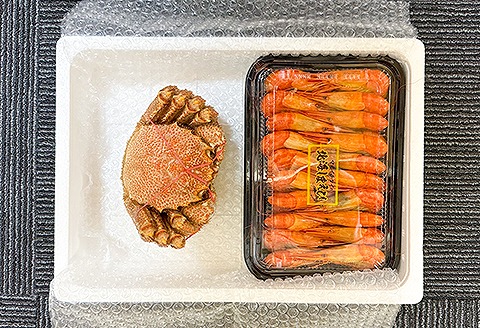 【北海道根室産】茹で毛がに約450g×1P・北海しまえび500g×1Pセット C-45009