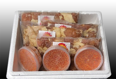 ＜12月21日決済分まで年内配送＞味付若鶏やわらか唐揚げ(ザンギ)350g×5P、いくら醤油漬け100g×2P C-70048