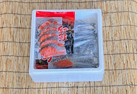 甘塩紅鮭5切×4P・冷凍生さんま5尾×4P C-76002