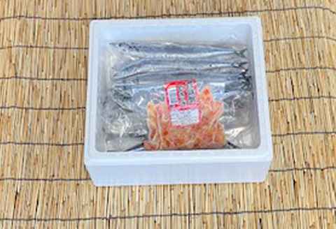 ＜12月21日決済分まで年内配送＞【北海道根室産】冷凍生さんま5尾×5P・花咲かにむき身300g×1P C-76005