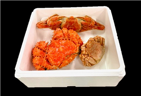 ＜12月21日決済分まで年内配送＞かに姿3種(花咲がに・毛がに・ずわいがに) D-01028