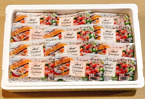 スモークサーモン12～20P(計3kg)＆塩さばフィレ1枚×20P D-09038