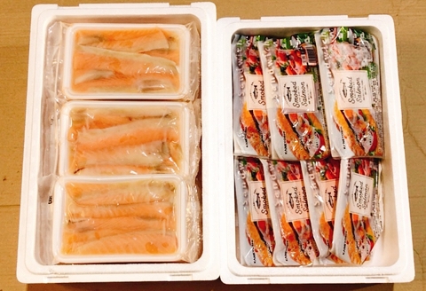 スモークサーモン12～20P(計3kg)＆塩サーモンハラス220g×20P D-09039