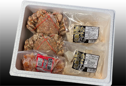 ＜12月21日決済分まで年内配送＞毛かに400g前後～550g前後×2尾、たこ唐揚げ250g×4P、花咲かにむき身300g×1P D-36051