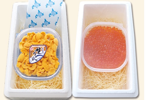 エゾバフンウニ塩水パック130g×1P、いくら醤油漬150g×1P[2026年1月中旬以降発送] D-40050