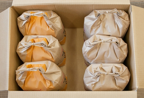 <年内配送可>北海道米ゆめぴりか&ななつぼし各5kg×各3袋 D-65004