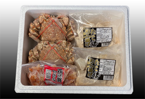 ＜12月21日決済分まで年内配送＞毛かに400g前後～550g前後×2尾、たこ唐揚げ250g×4P、花咲かにむき身300g×1P D-70052
